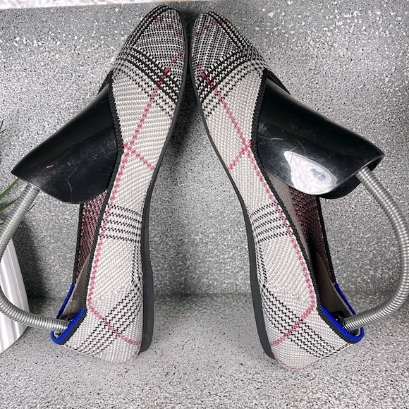 Retired Rothy’s ‘The Flat’ Grey Glen Plaid Flats Shoes Size 9.5 - Picture 3 of 8